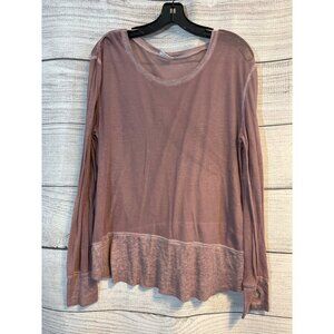 Abound Long Sleeve Mauve Waffle Knit Top With Thumbholes Size M